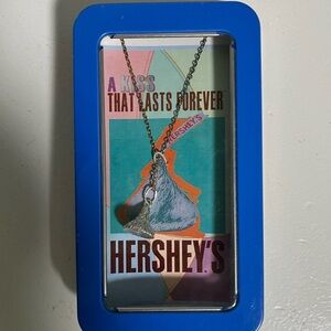 Hershey's Hope Paige Designs Sterling Silver Kiss Necklace NEW in tin